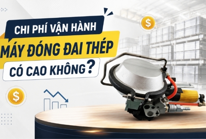 Hình ảnh Chi phí vận hành máy đóng đai thép có cao không?