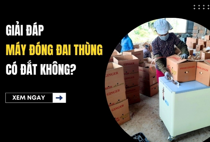 Hình ảnh Giải đáp máy đóng đai thùng có đắt không?