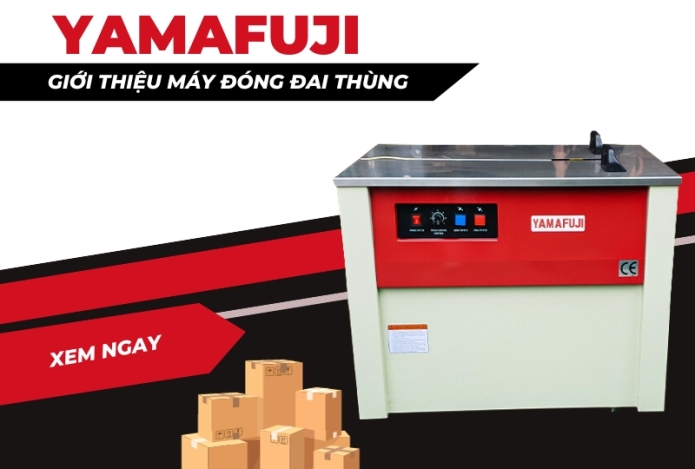 Hình ảnh Giới Thiệu Máy Đóng Đai Thùng Tự Động Mới Nhất Của Yamafuji