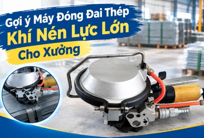 Gợi ý Máy Đóng Đai Thép Khí Nén Lực Lớn Cho Xưởng