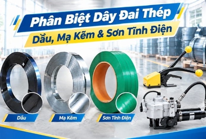 Phân Biệt Dây Đai Thép Dầu, Mạ Kẽm & Sơn Tĩnh Điện