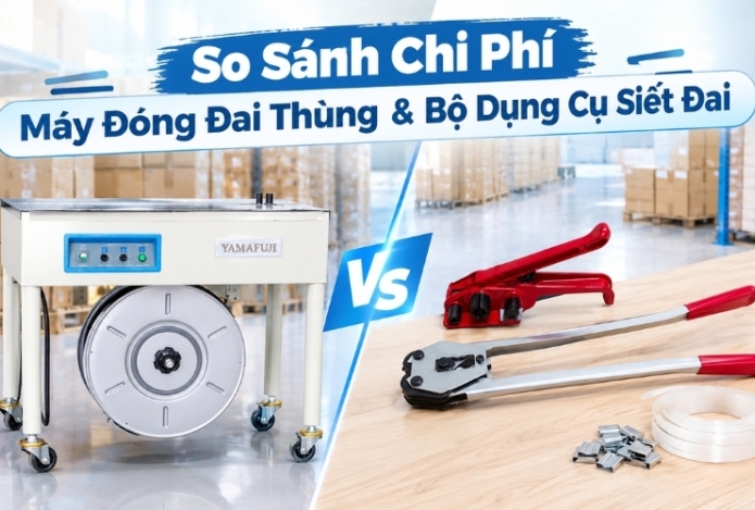 So Sánh Chi Phí Máy Đóng Đai Thùng & Bộ Dụng Cụ Siết Đai