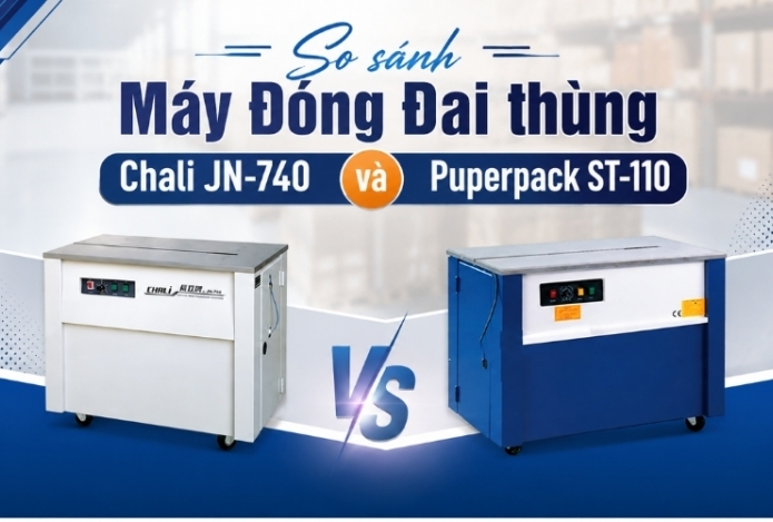 So sánh Máy Đóng Đai thùng Chali JN-740 và Puperpack ST-110