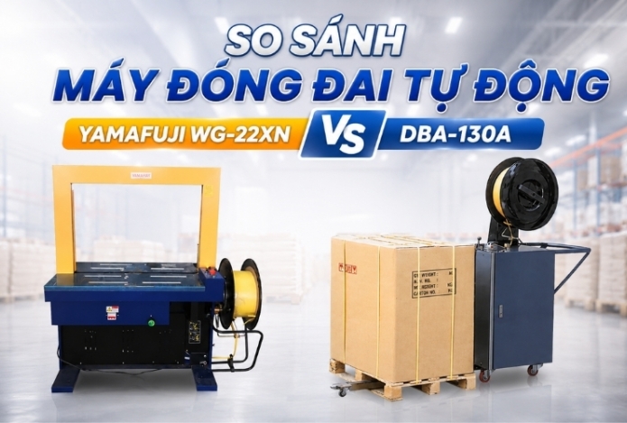 So sánh máy đóng đai tự động Yamafuji WG-22XN và DBA-130A