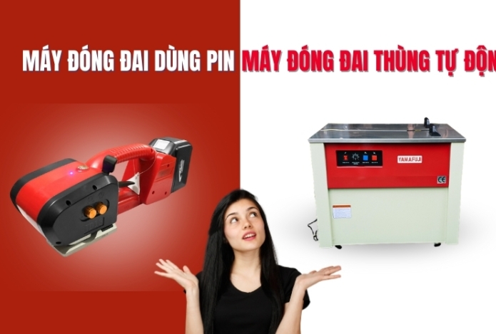 Hình ảnh Máy đóng đai dùng pin thay thế máy đóng đai tự động được không?