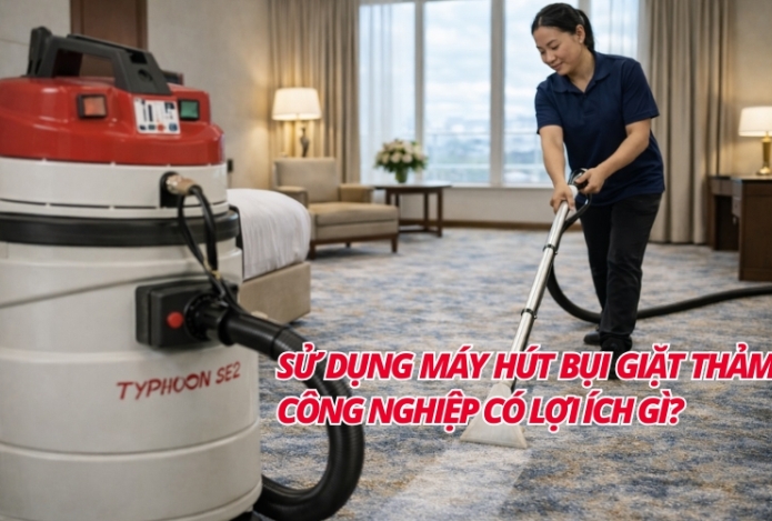 Hình ảnh Sử Dụng Máy Hút Bụi Giặt Thảm Công Nghiệp Có Lợi Ích Gì?