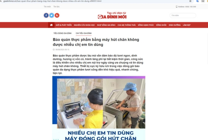 giadinhmoi.vn|Bảo quản thực phẩm bằng máy hút chân không được nhiều chị em tin dùng