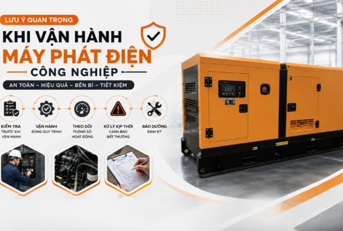 Lưu ý quan trọng khi vận hành máy phát điện công nghiệp