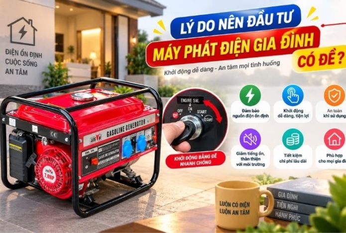 Hình ảnh Lý do nên đầu tư máy phát điện gia đình có đề