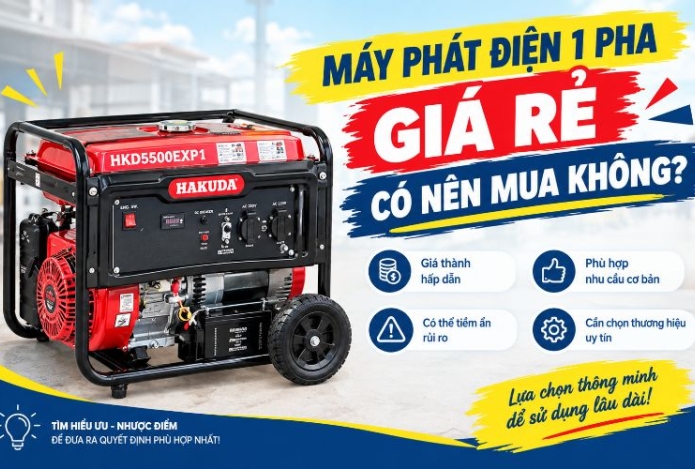 Máy phát điện 1 pha giá rẻ có nên mua không