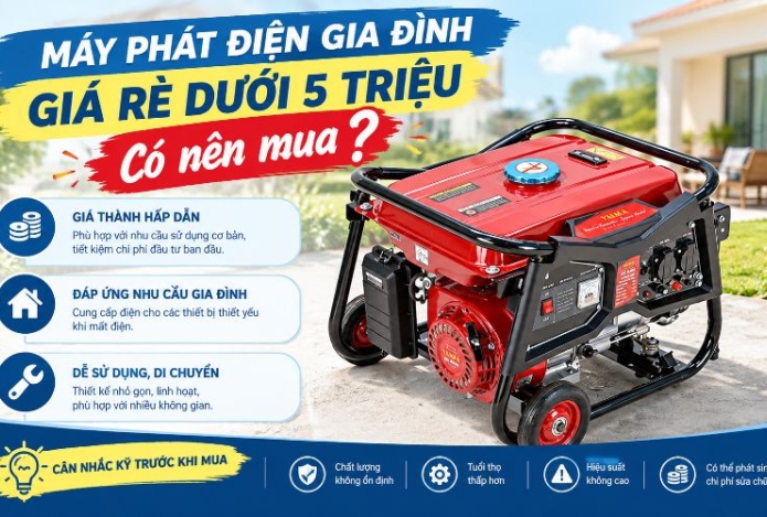 Máy phát điện gia đình giá rẻ dưới 5 triệu có nên mua