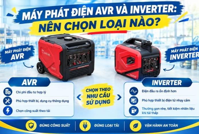 Máy phát điện xoay chiều AVR và Inverter: Nên chọn loại nào
