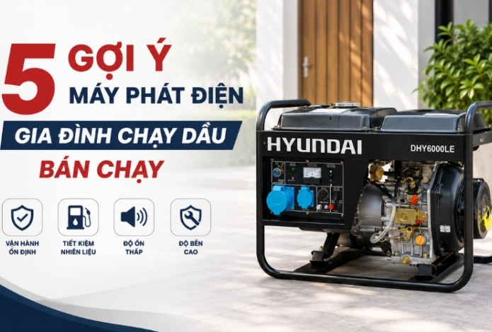 Hình ảnh 5 gợi ý máy phát điện gia đình chạy dầu bán chạy