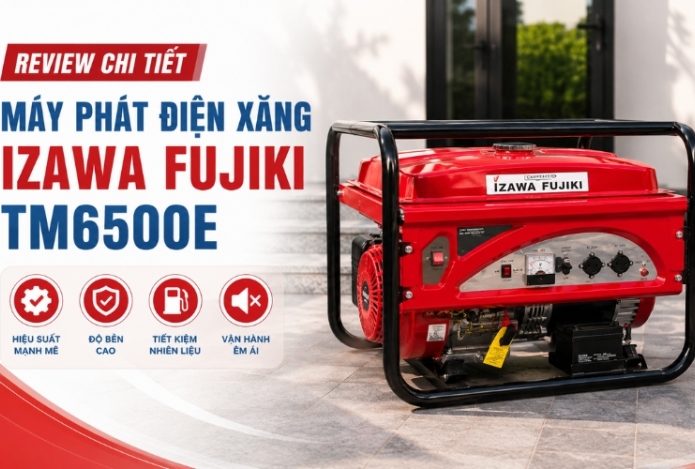 Hình ảnh Review chi tiết máy phát điện xăng Izawa Fujiki TM6500E