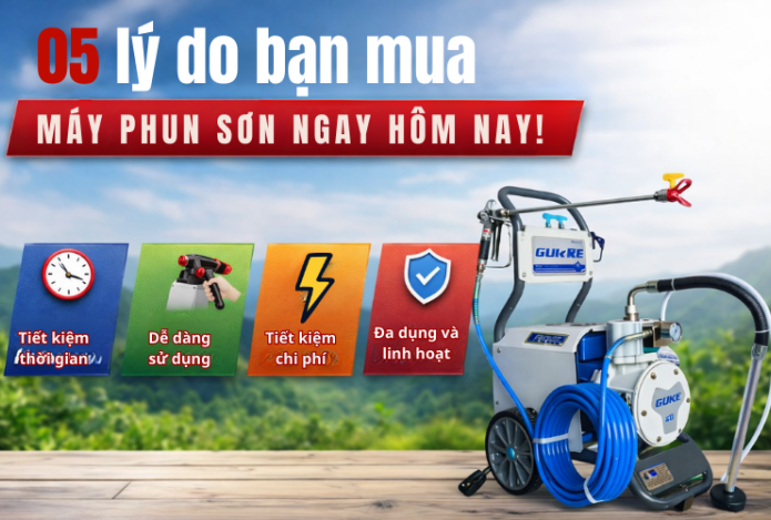 Hình ảnh 5 lý do khiến bạn phải mua máy phun sơn ngay hôm nay