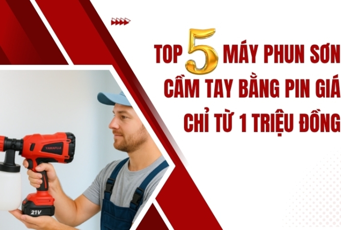 Hình ảnh Top 5 máy phun sơn cầm tay bằng pin giá chỉ từ 1 triệu đồng