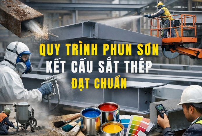 Quy trình phun sơn kết cấu sắt thép đẹp đạt chuẩn