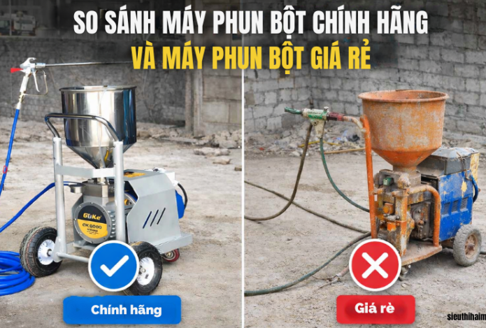 So sánh máy phun bột chính hãng và máy phun bột giá rẻ