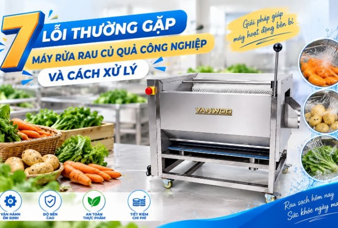 7 Lỗi thường gặp máy rửa rau củ quả công nghiệp và cách xử lý
