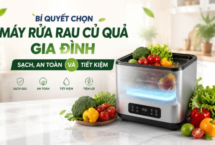 Bí quyết chọn máy rửa rau củ quả gia đình sạch, an toàn và tiết kiệm