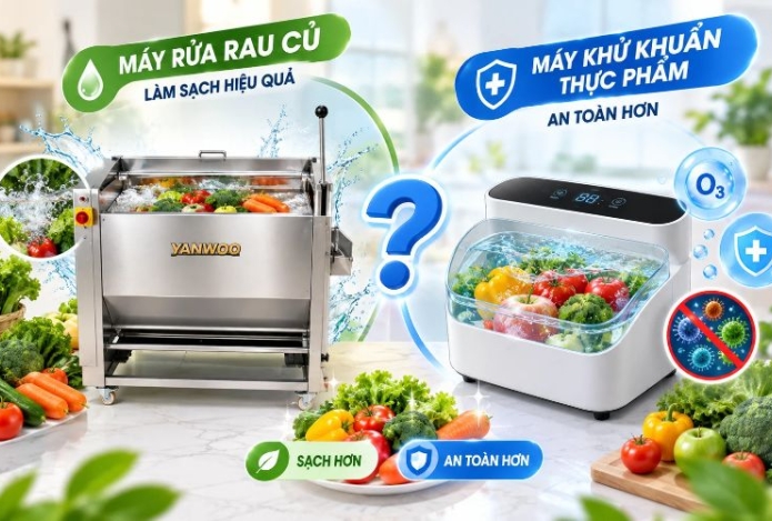 Máy rửa rau củ hay máy khử khuẩn thực phẩm, nên chọn loại nào