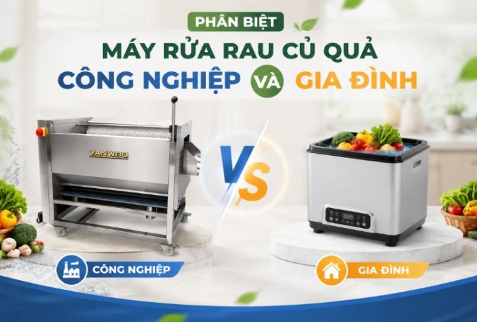 Phân biệt máy rửa rau củ quả công nghiệp và gia đình
