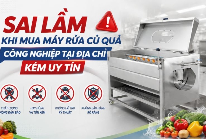 Sai lầm khi mua máy rửa củ quả công nghiệp tại địa chỉ kém uy tín
