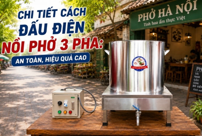 Hình ảnh Chi tiết cách đấu điện nồi phở 3 pha: An toàn, Hiệu quả cao