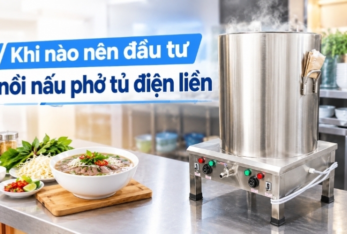 Khi nào nên đầu tư nồi nấu phở tủ điện liền?