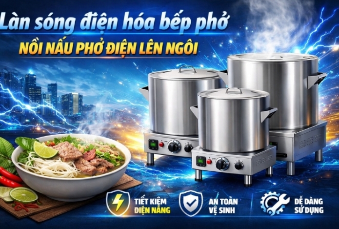Làn sóng điện hóa bếp phở - Nồi nấu phở điện lên ngôi