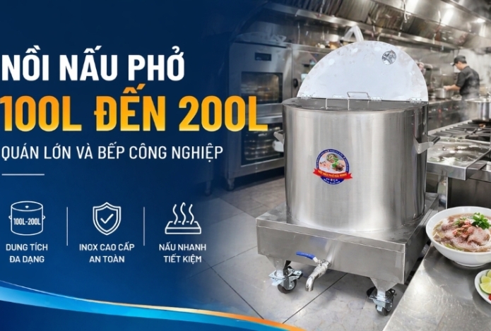 Hình ảnh Nồi Nấu Phở 100L Đến 200L - Quán Lớn Và Bếp Công Nghiệp
