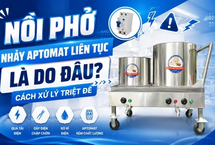 Nồi phở nhảy aptomat liên tục là do đâu? Cách xử lý triệt để