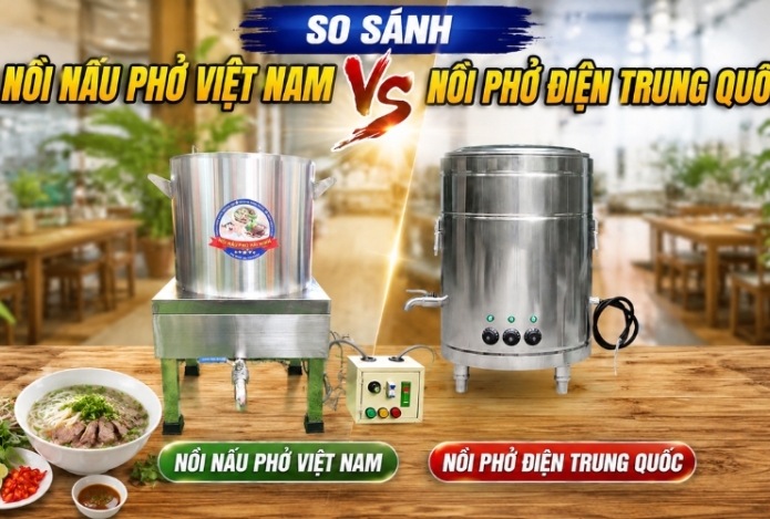 So sánh nồi nấu phở Việt Nam và nồi phở điện Trung Quốc