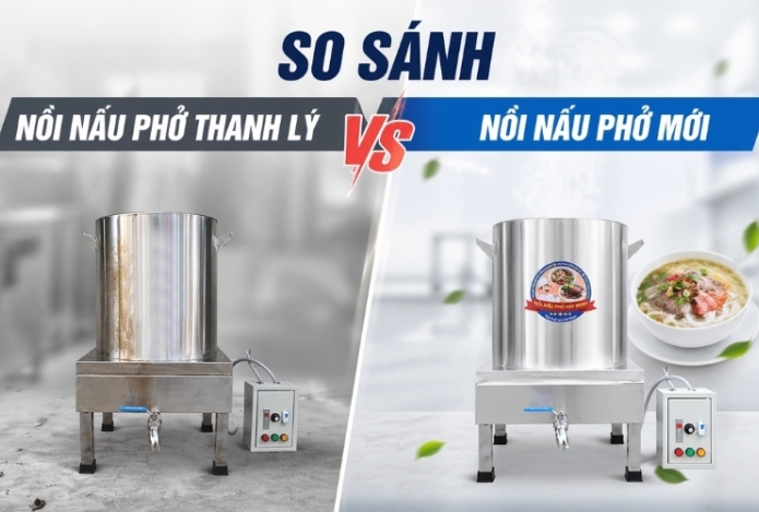 Hình ảnh So sánh nồi nấu phở thanh lý và nồi mới?
