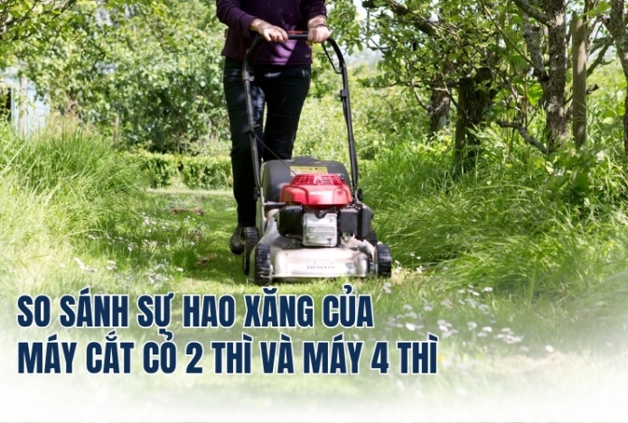 Hình ảnh So Sánh Sự Hao Xăng Của Máy Cắt Cỏ 2 Thì Và Máy 4 Thì