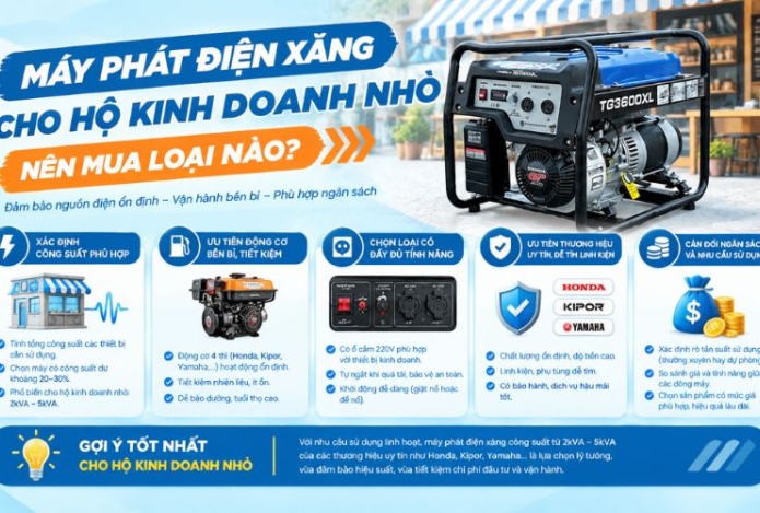 Máy phát điện xăng cho hộ kinh doanh nhỏ: Nên mua loại nào