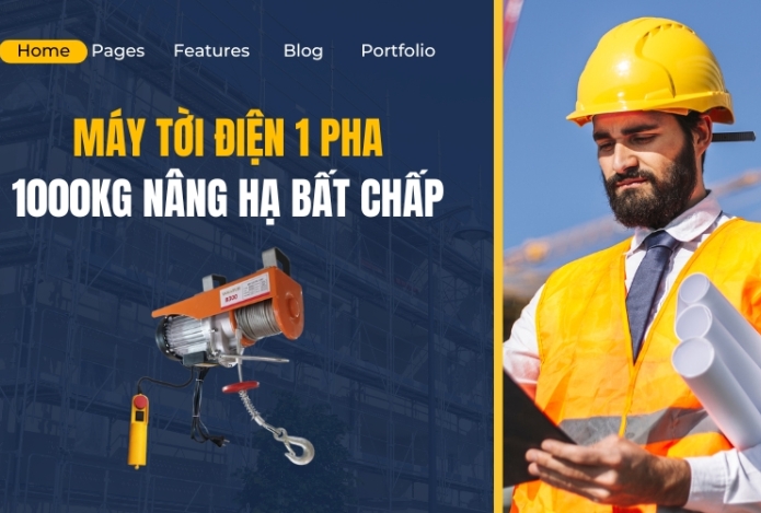 Hình ảnh Máy tời điện 1 pha 1000kg nâng hạ bất chấp