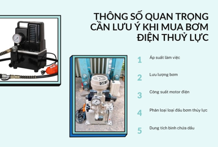Thông số quan trọng cần lưu ý khi mua bơm điện thuỷ lực