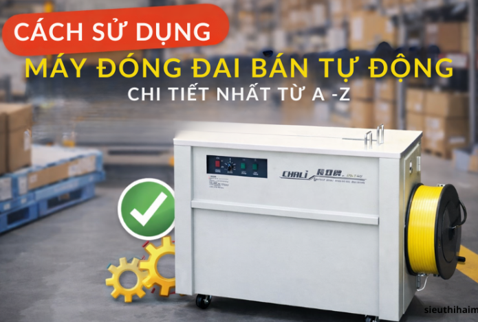 Cách Sử Dụng Máy Đóng Đai Bán Tự Động Chi Tiết Nhất Từ A-Z