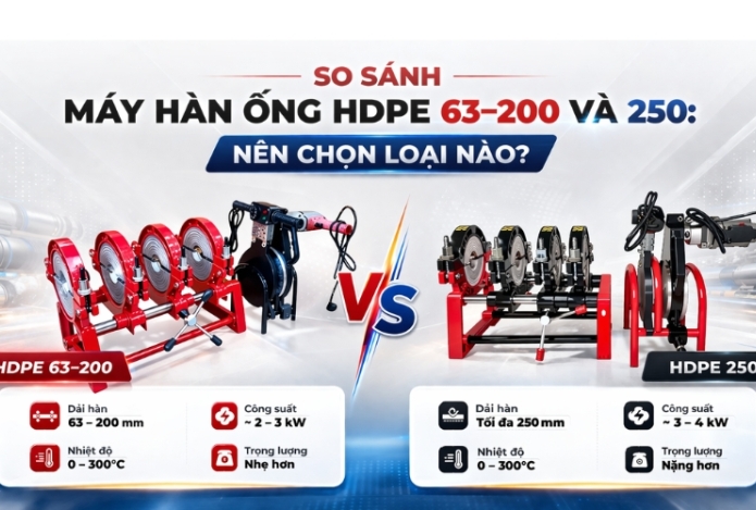 So Sánh Máy Hàn Ống HDPE 63 200 Và 250: Nên Chọn Loại Nào?