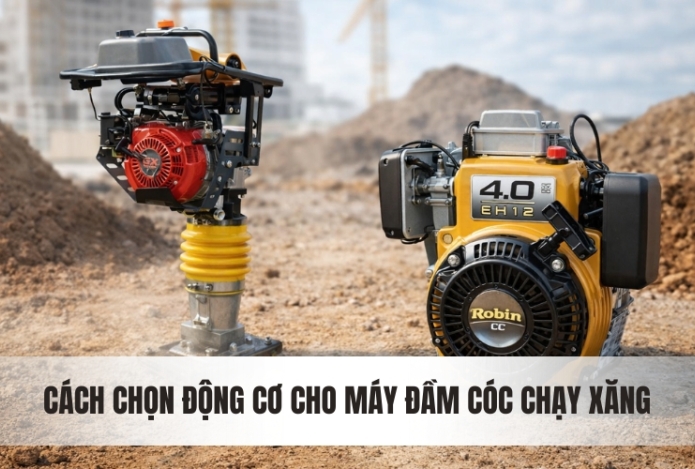 [Hướng dẫn] Cách chọn động cơ cho máy đầm cóc chạy xăng