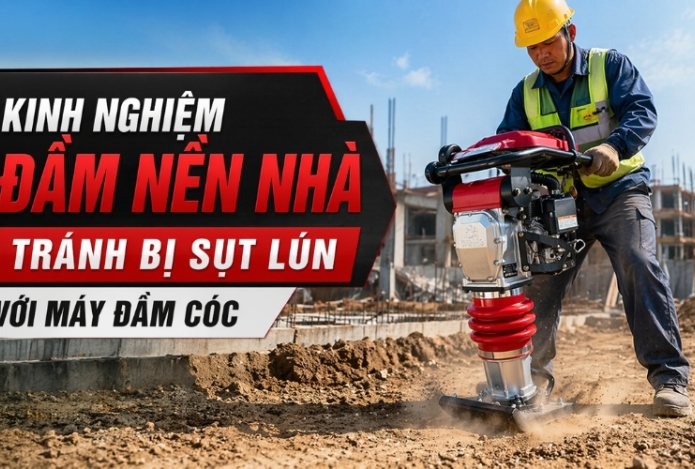 Kinh nghiệm đầm nền nhà tránh bị sụt lún với máy đầm cóc