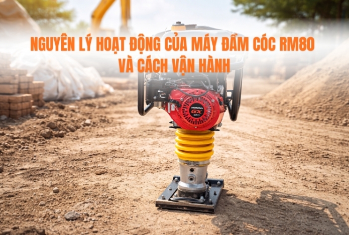 Hình ảnh Nguyên lý hoạt động của máy đầm cóc RM80 và cách vận hành