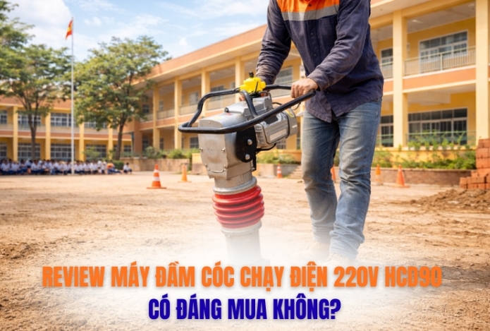 Hình ảnh Review máy đầm cóc chạy điện 220V HCD90: Có đáng mua không?