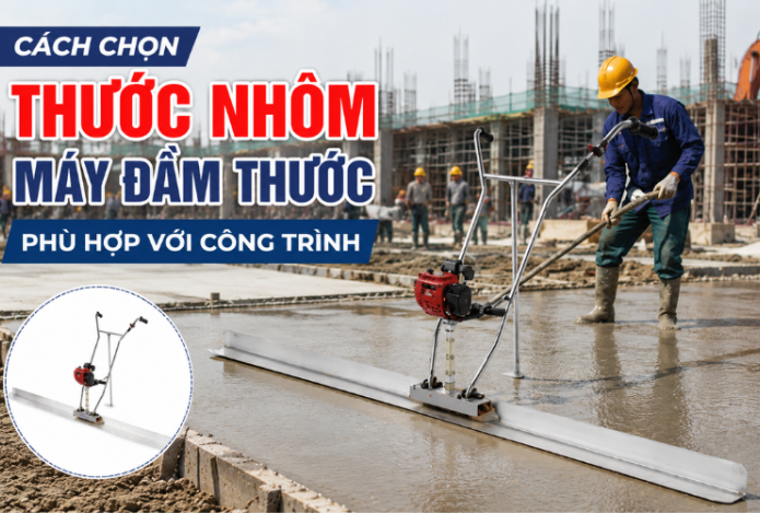 Cách chọn thước nhôm máy đầm thước phù hợp với công trình
