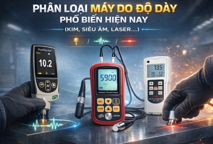 Phân loại máy đo độ dày phổ biến hiện nay (kim, siêu âm, laser…)