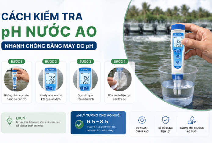 Hình ảnh Cách Kiểm Tra Ph Nước Ao Nhanh Chóng Bằng Máy Đo Ph Nước 