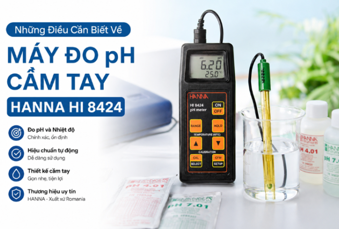 Những Điều Cần Biết Về Máy Đo pH Cầm Tay Hanna HI 8424