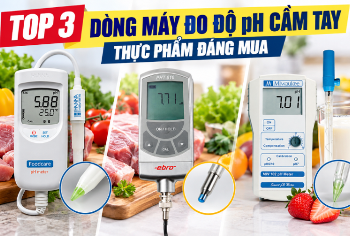 Hình ảnh Top 3 dòng máy đo độ ph thực phẩm cầm tay đáng mua
