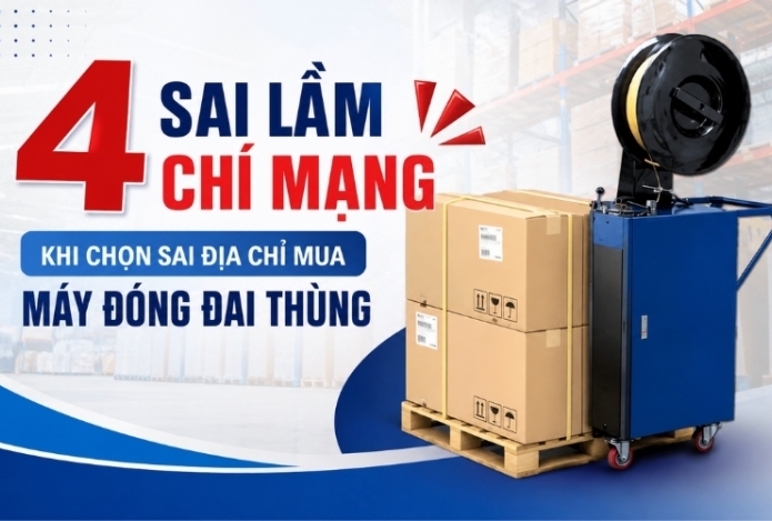 4 Sai lầm chí mạng khi chọn sai địa chỉ mua máy đóng đai thùng